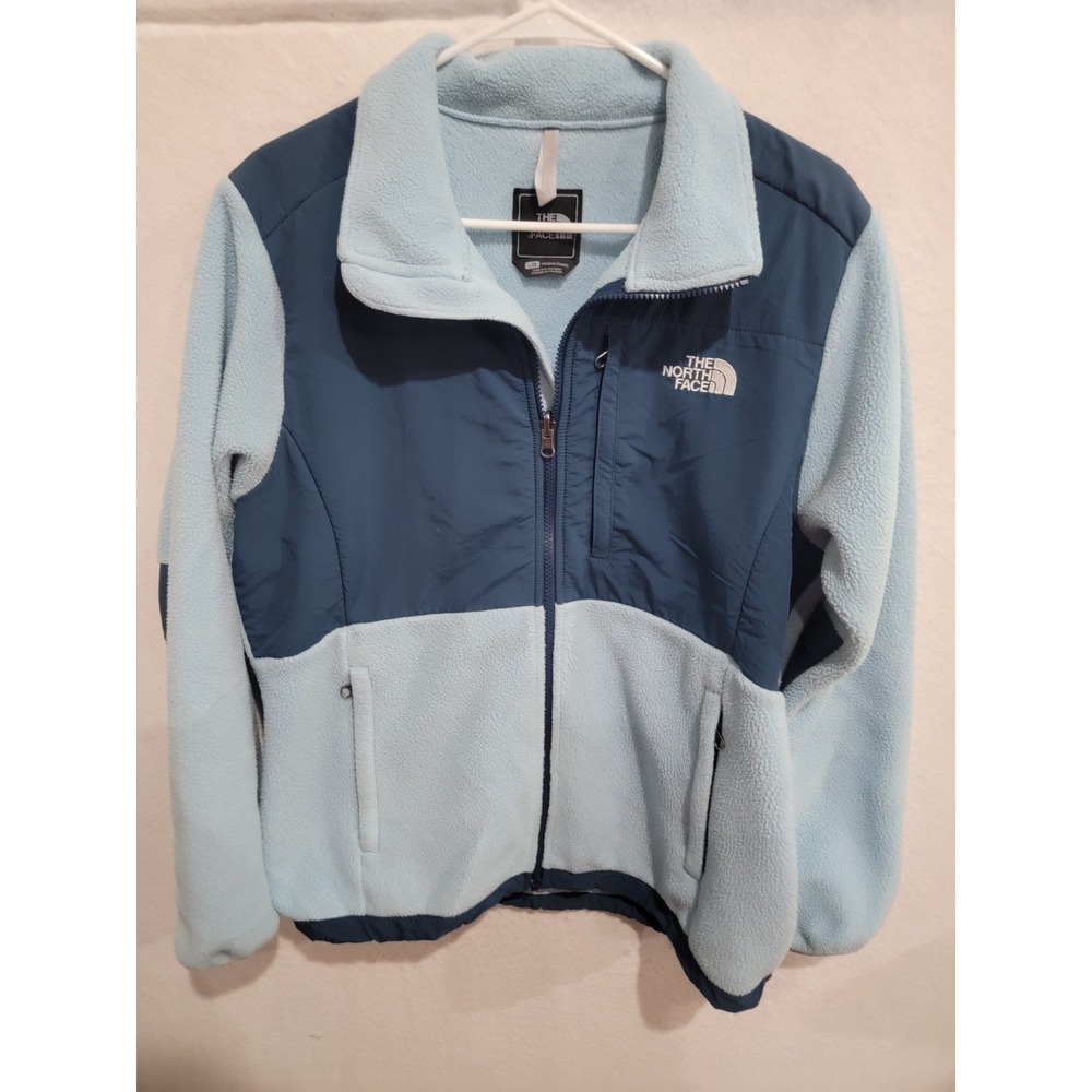 North Face Denali Jacket Women's Large Blue‎ Navy Colorblock Fleece Polartec